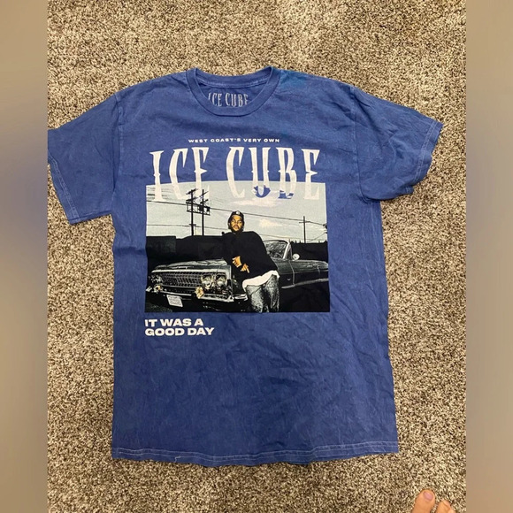 Ice Cube T Shirt Blue It Was A Good Day Graphic Band Tee Hip Hop Medium - Picture 2 of 7